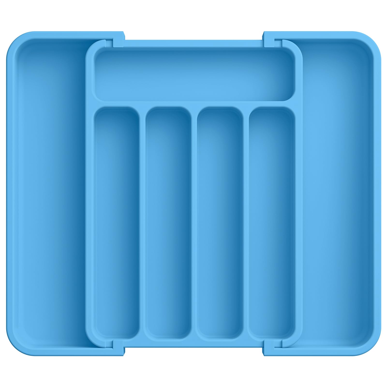 Aujen Silverware Organizer - Expandable Kitchen Drawer Organizer, Adjustable Utensil Organizer, Cutlery Tray for Forks, Knives, Multipurpose Kitchen Organizers and Storage Solution, Black, Medium