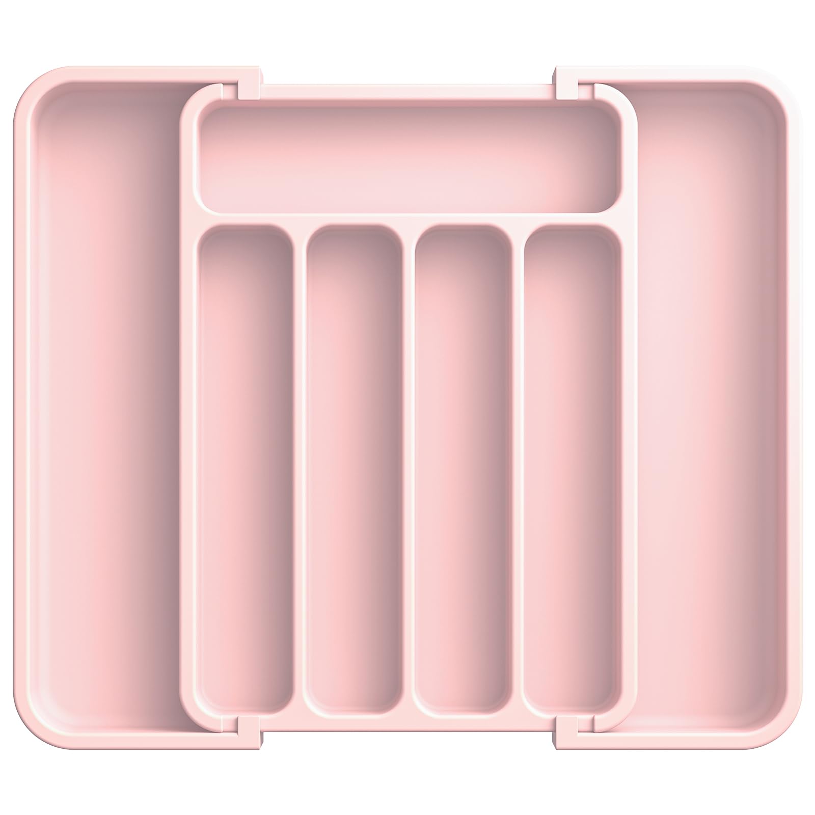 Aujen Silverware Organizer - Expandable Kitchen Drawer Organizer, Adjustable Utensil Organizer, Cutlery Tray for Forks, Knives, Multipurpose Kitchen Organizers and Storage Solution, Black, Medium