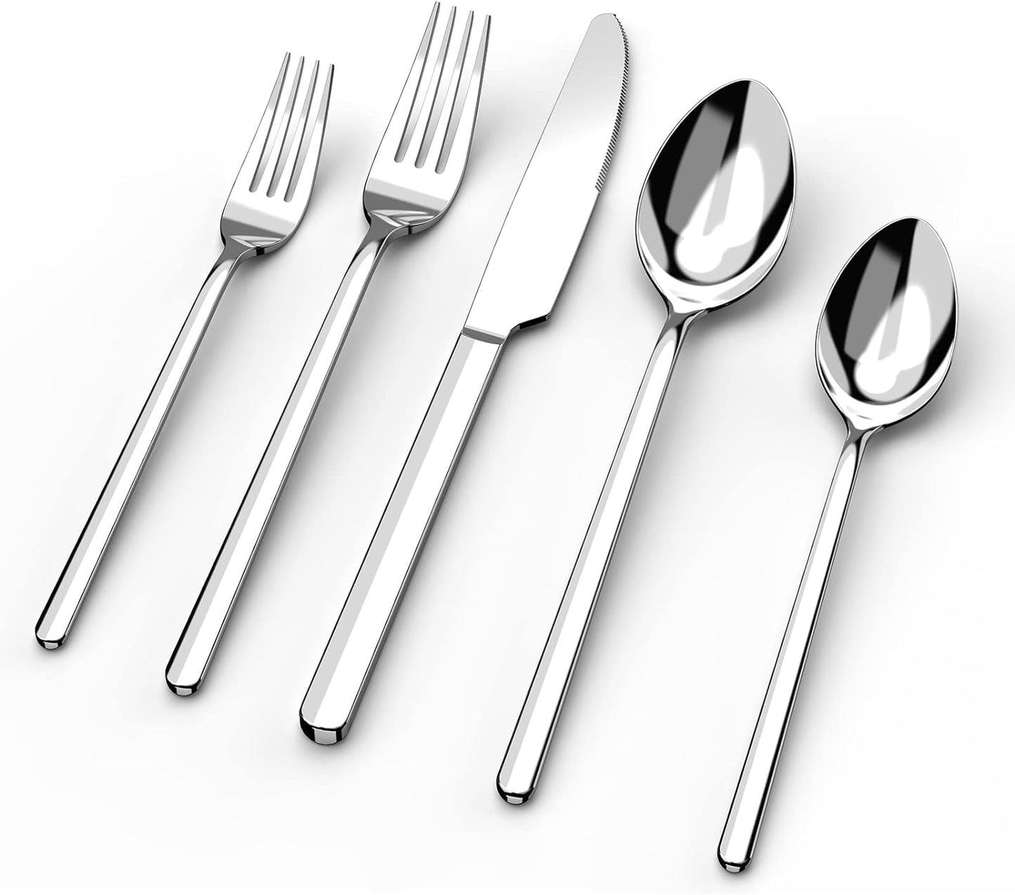 KINGSTONE Gold Silverware Set, 20 Piece Flatware Cutlery Set for 4, 18/10 Stainless Steel Silverware Mirror Polished Dishwasher Safe for Home, Restaurant, Wedding, Party(Gold, 20 pieces for 4)