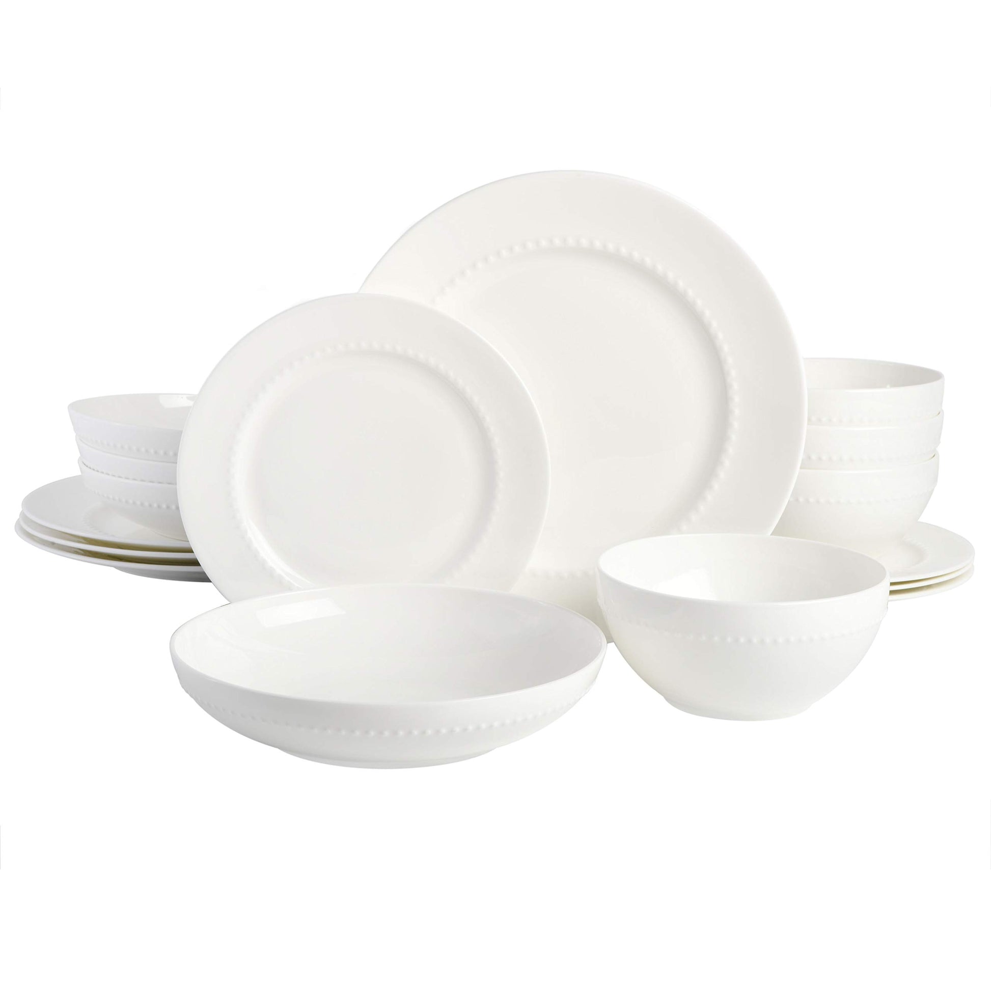 Gibson Elite Kings Road Double Plates and Bowl Organic Round Porcelain Dinnerware Set - Matte Black w/Gold Rim