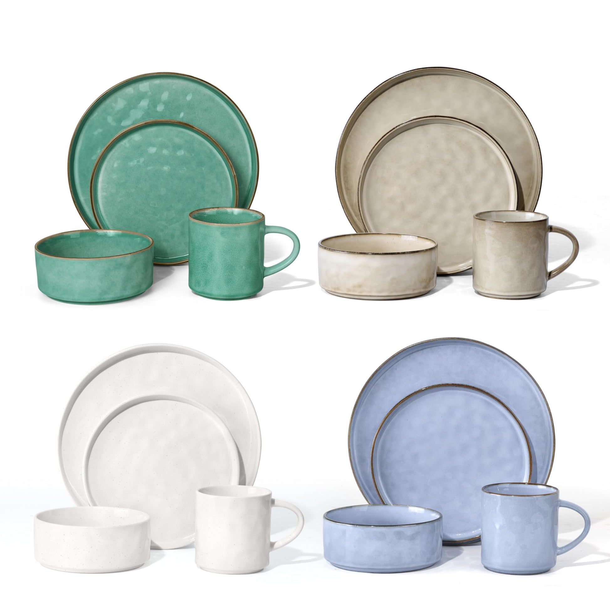 HaWare Dinnerware Sets, 12-Piece Plates and Bowls Set, Stoneware Dish Set for 4, Ceramic Dinnerware for Home Restaurant, Chip and Scratch Resistant, Microwave and Dishwasher Safe, Speckled White