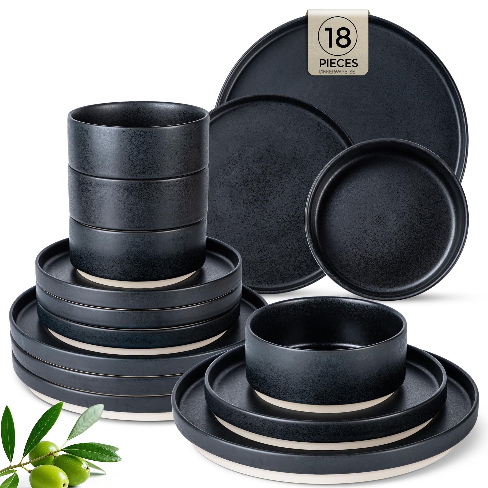 TheTerra Ceramic Dinnerware Sets for 4, 12 Pieces Porcelain Lightweight Plates and Bowls Sets, Scratch Resistant Dish Set, Oven & Microwave & Dishwasher Safe, Bright White