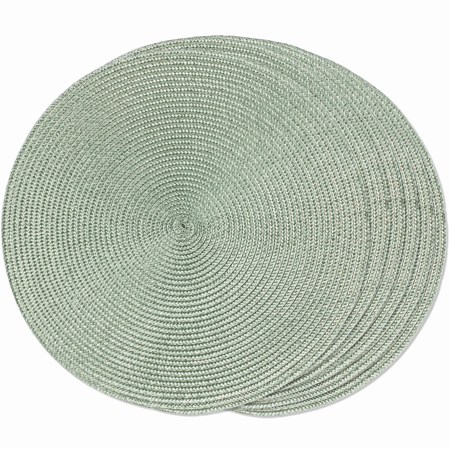 FunWheat Round Braided Placemats Set of 6 Table Mats for Dining Tables Woven Washable Non-Slip Place mats 15 in(Blue, 6pcs)