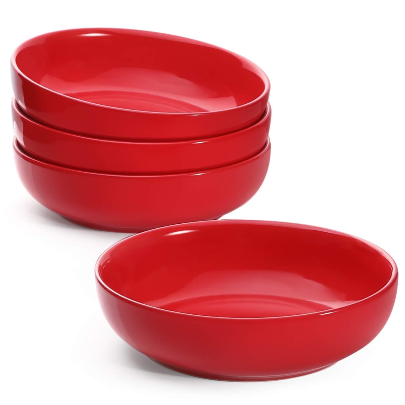 LE TAUCI Pasta Bowls 45 Ounce, Ceramic Salad Bowl, Large Serving Bowl Set - Set of 4, Ceylon Blue