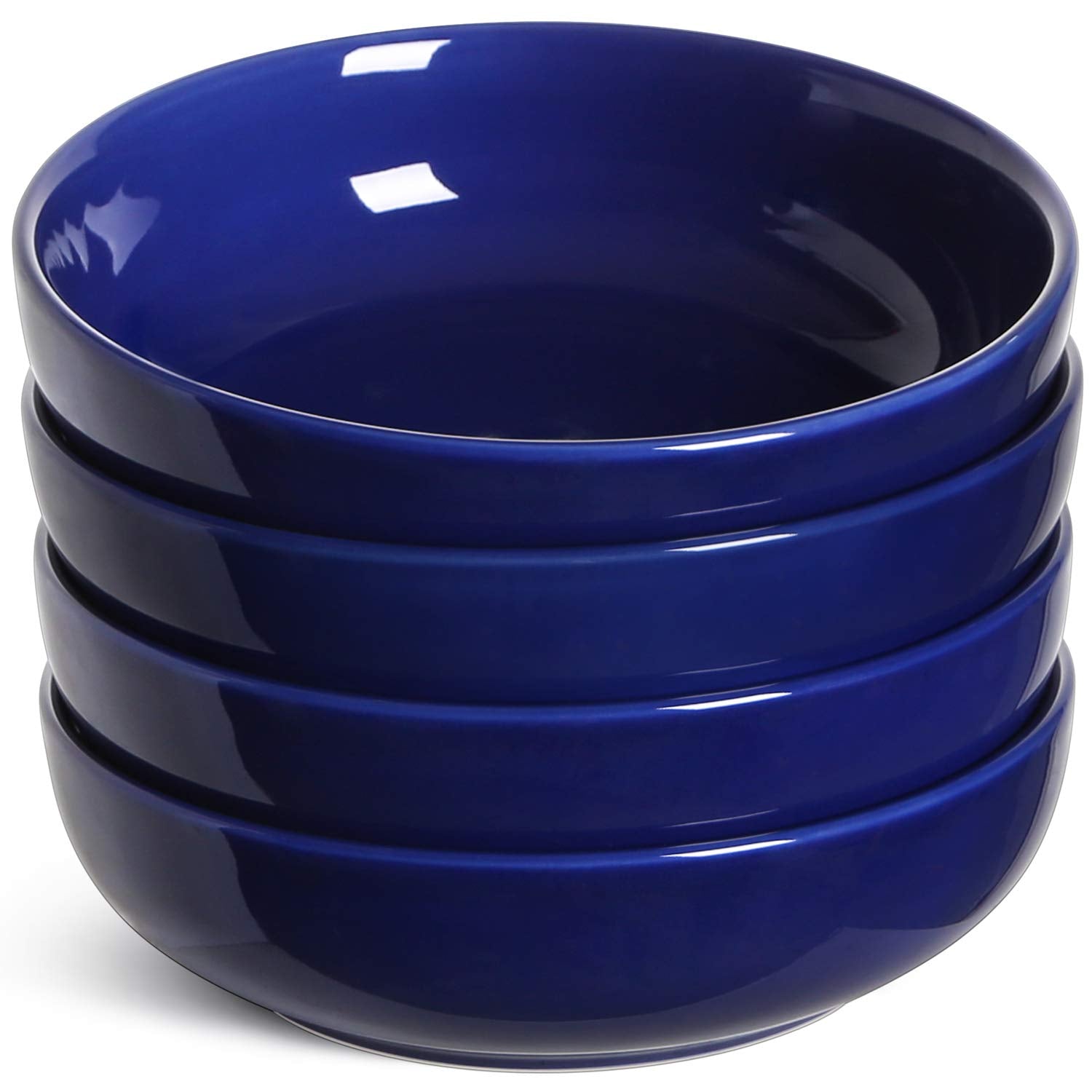 LE TAUCI Pasta Bowls 45 Ounce, Ceramic Salad Bowl, Large Serving Bowl Set - Set of 4, Ceylon Blue