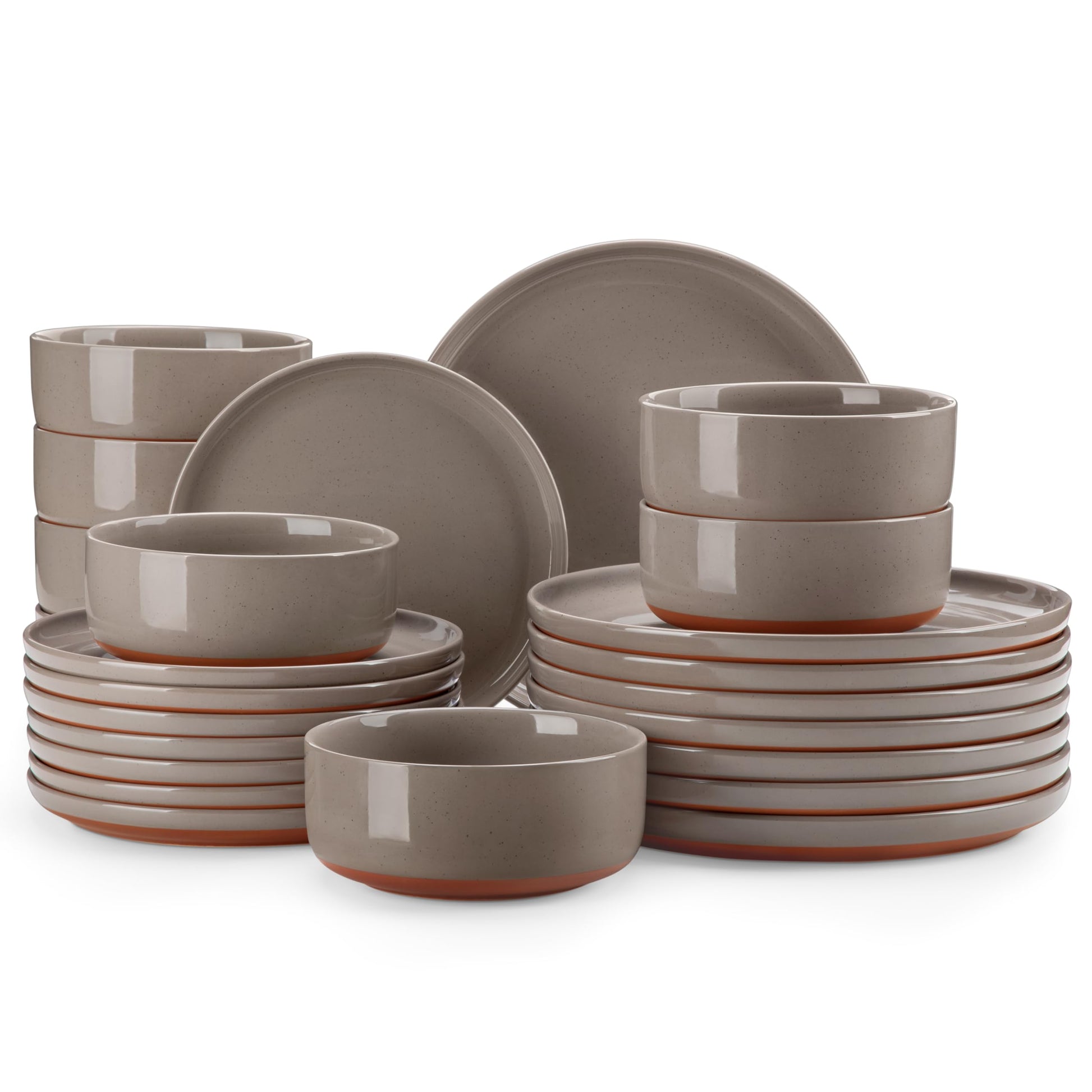 MALACASA Plates and Bowls Sets, 12 Pieces Modern Stoneware Dinnerware Set for 4 Kitchen Dinner Set Ceramic Dishware Dishes Set Microwave and Dishwasher Safe, White, Series TARA