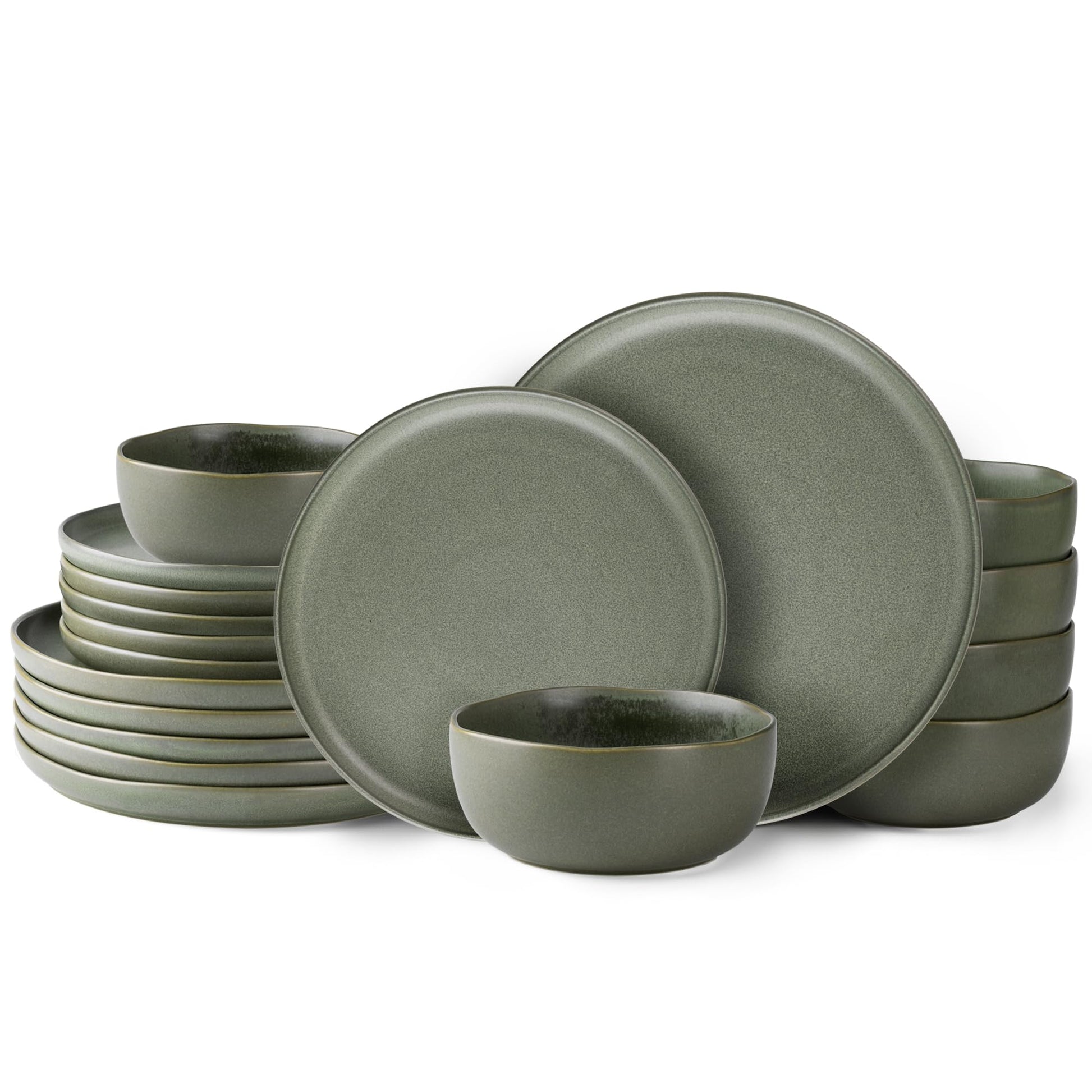 AmorArc Ceramic Dinnerware Sets, Wavy Rim Stoneware Plates and Bowls Sets, Highly Chip and Crack Resistant | Dishwasher & Microwave & Oven Safe Dishes set, Service for 4 (12pc)