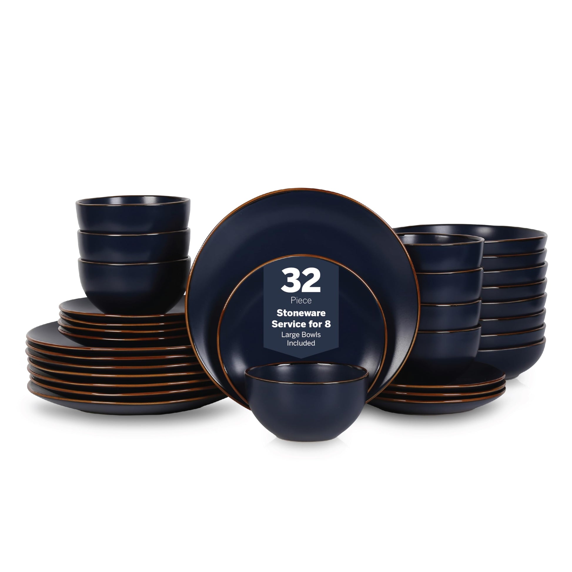 Stone Lain Brasa Modern Stoneware 16 Piece Dinnerware Sets, Plates and Bowls Sets, Dish Set for 4, Green