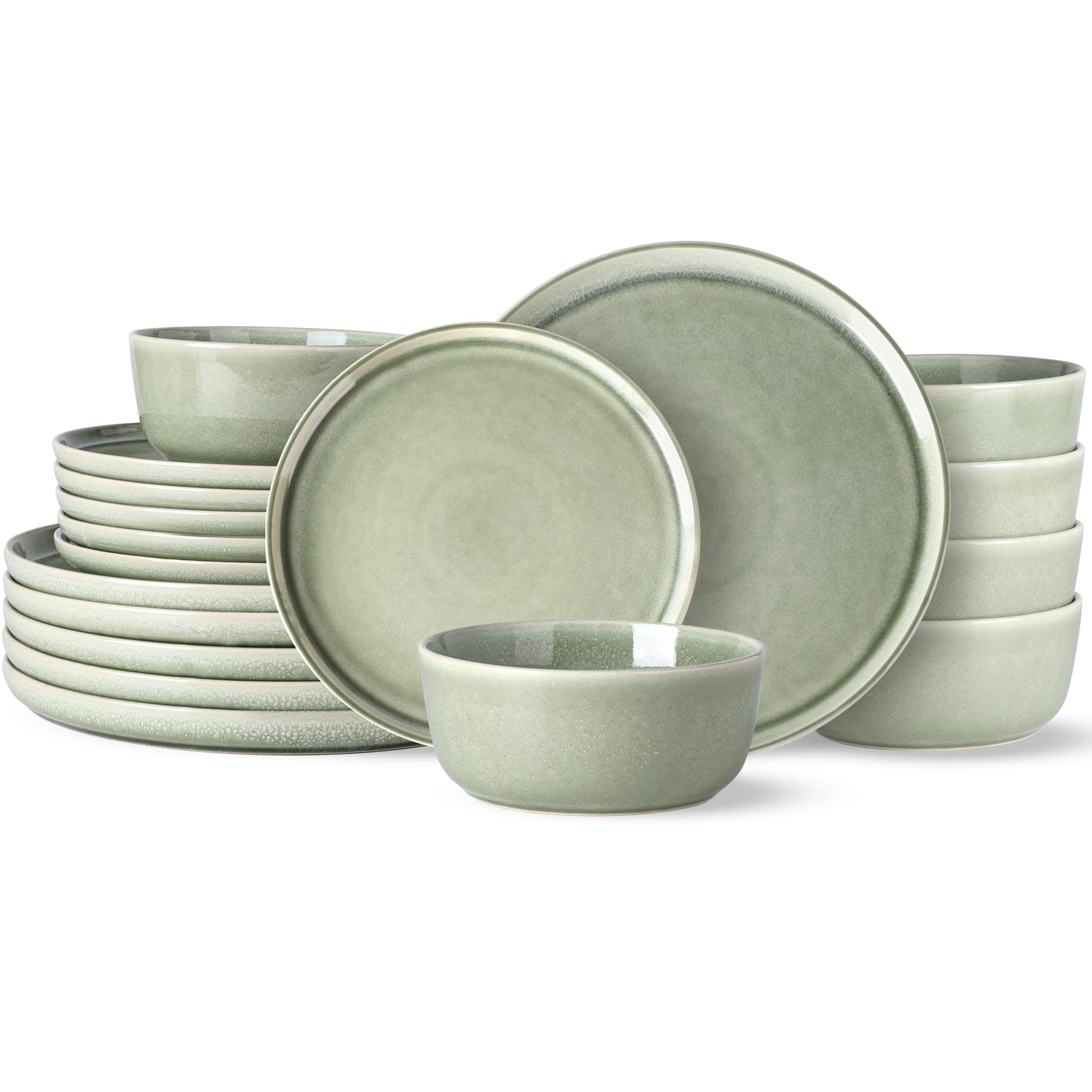 AmorArc Stoneware Dinnerware Sets,Round Reactive Glaze Ceramic Plates and Bowls Set,Highly Chip and Crack Resistant | Dishwasher & Microwave Safe Dishes,Service for 4 (12pc)