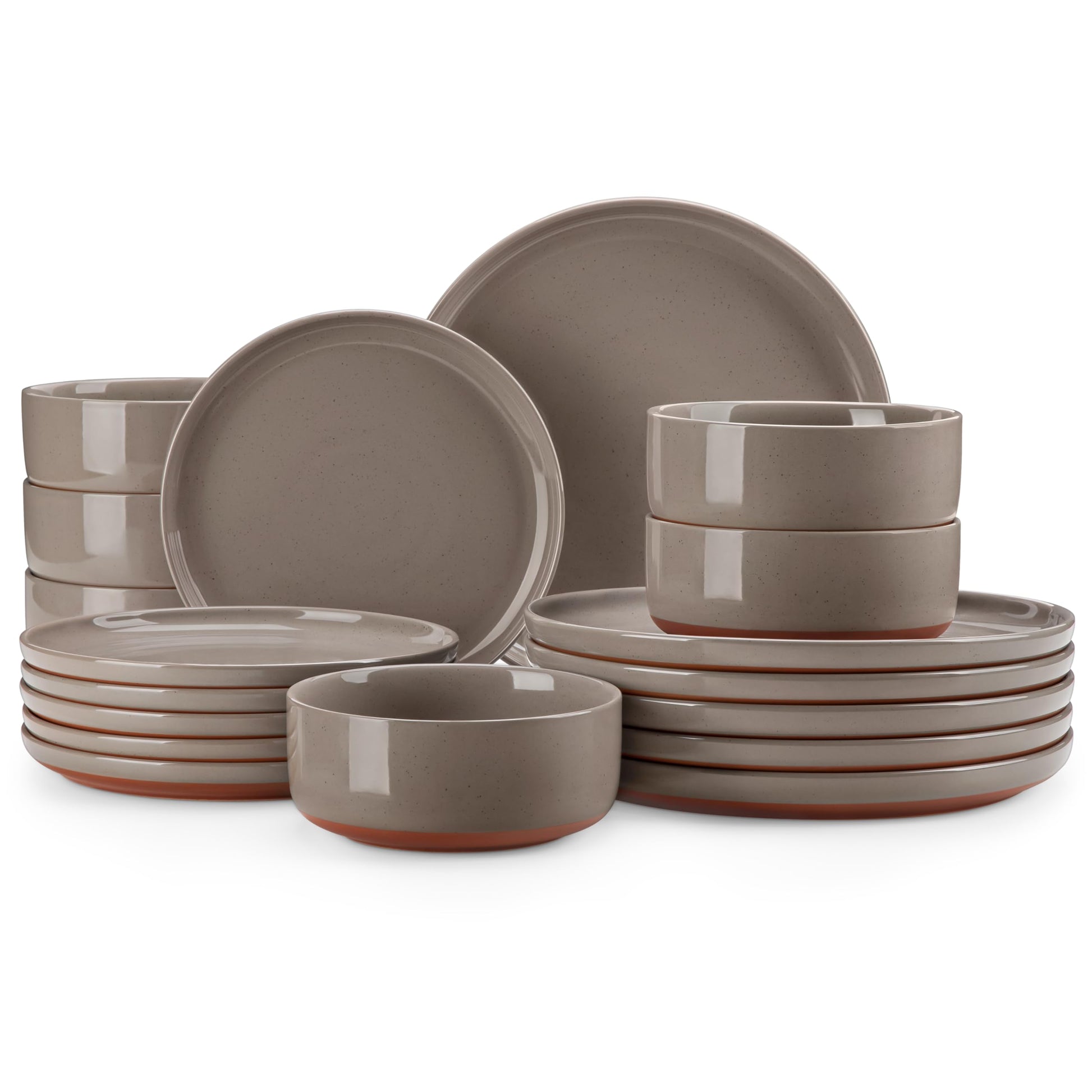 MALACASA Plates and Bowls Sets, 12 Pieces Modern Stoneware Dinnerware Set for 4 Kitchen Dinner Set Ceramic Dishware Dishes Set Microwave and Dishwasher Safe, White, Series TARA