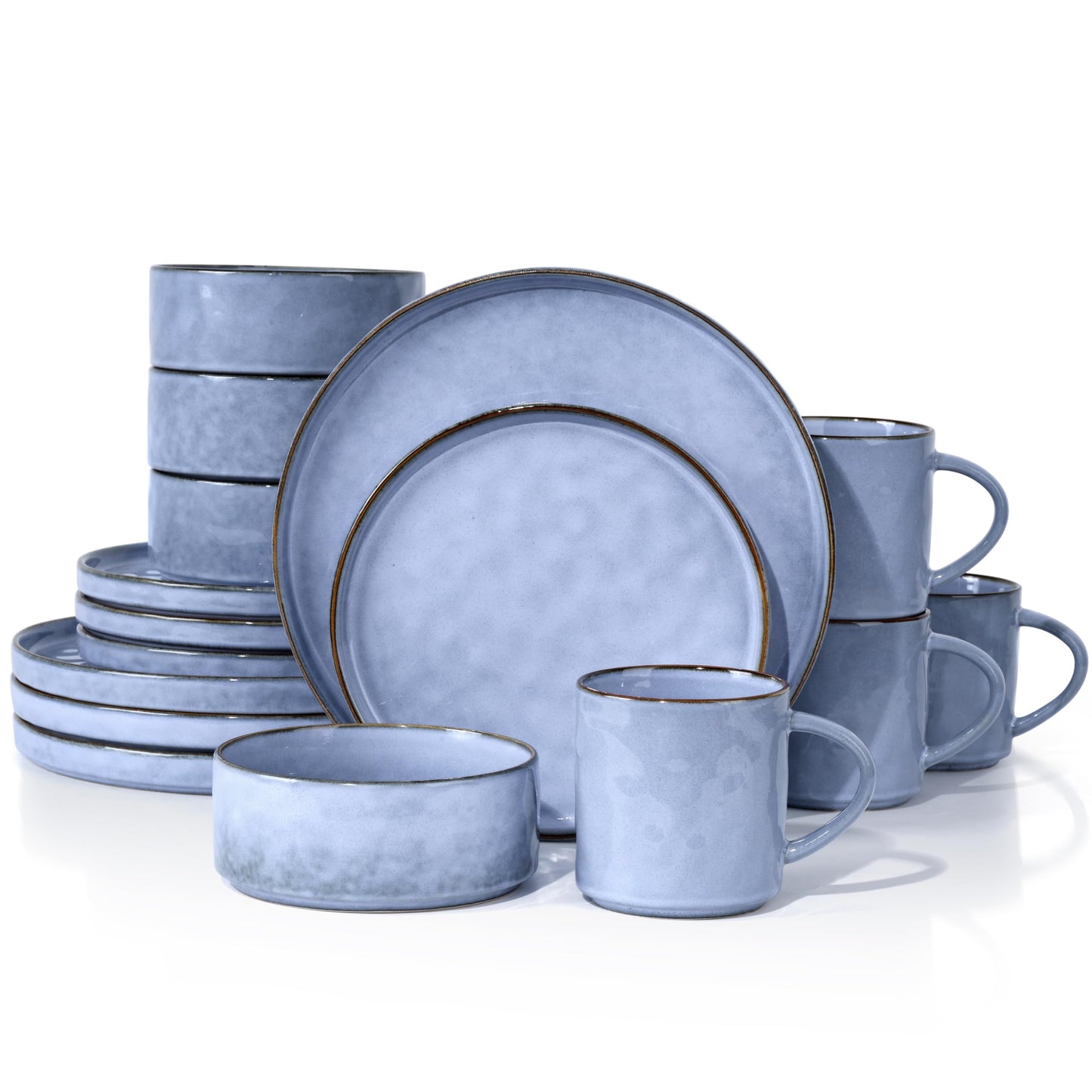 HaWare Dinnerware Sets, 12-Piece Plates and Bowls Set, Stoneware Dish Set for 4, Ceramic Dinnerware for Home Restaurant, Chip and Scratch Resistant, Microwave and Dishwasher Safe, Speckled White