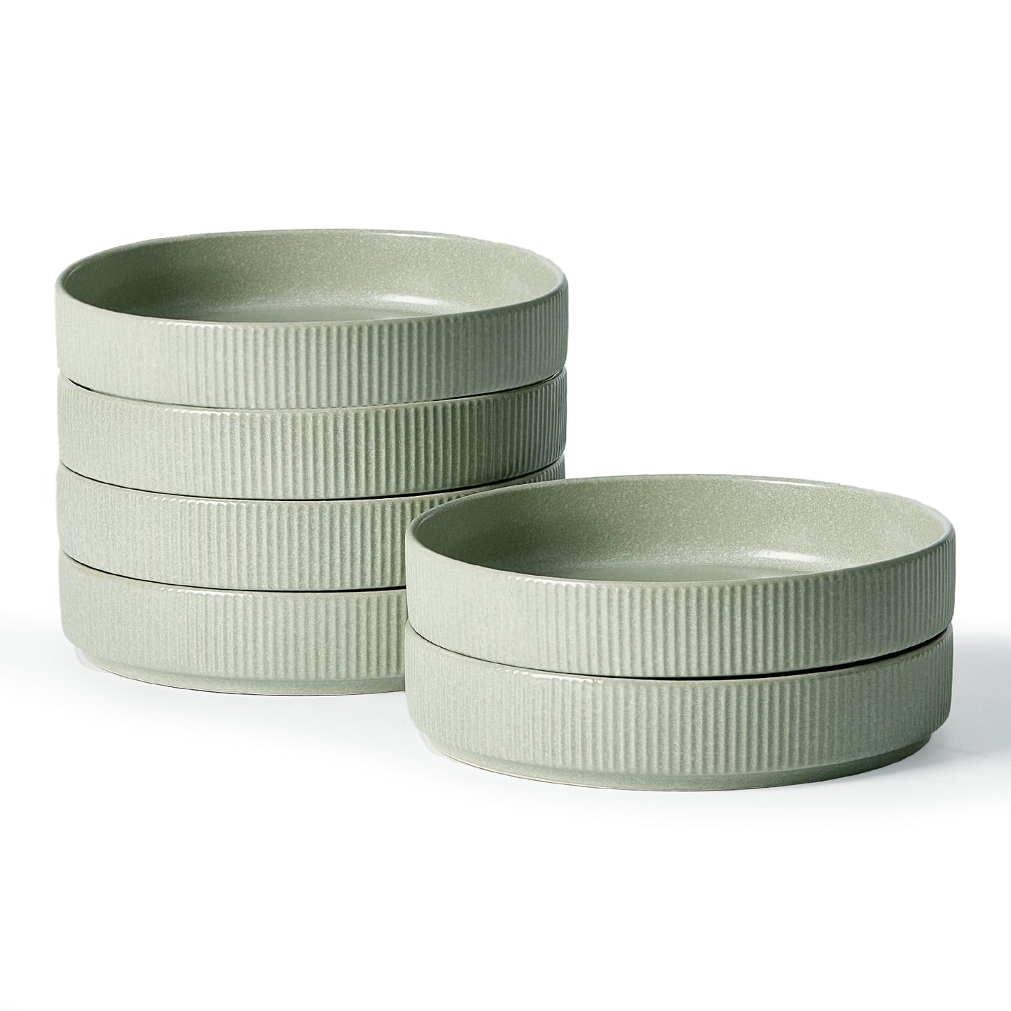 famiware Star 7.5" Pasta Bowls Set, Salad Bowl Set of 4, Double Reactive Glaze, Stackable, Ideal for Your Friend for Housewarming, Festivals, Nebulas Blue