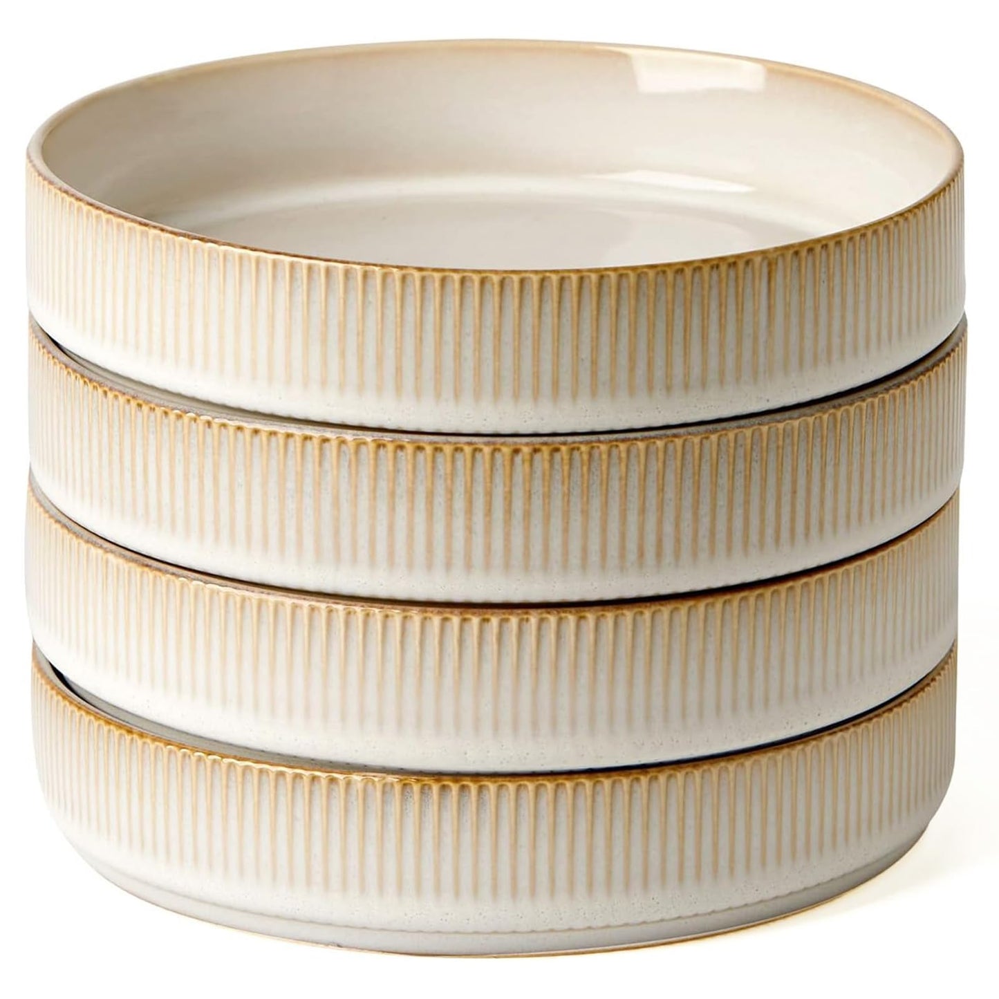 famiware Star 7.5" Pasta Bowls Set, Salad Bowl Set of 4, Double Reactive Glaze, Stackable, Ideal for Your Friend for Housewarming, Festivals, Nebulas Blue