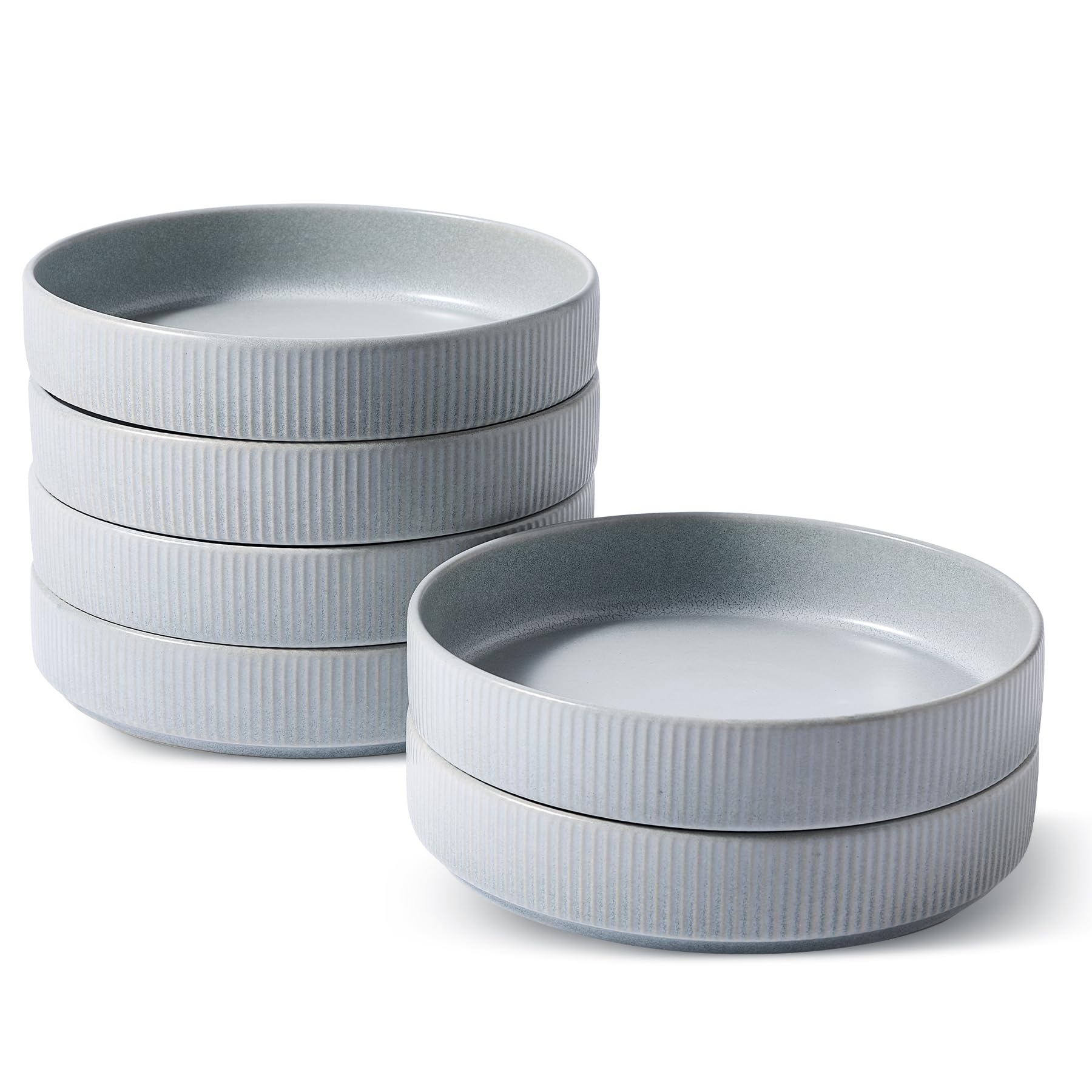 famiware Star 7.5" Pasta Bowls Set, Salad Bowl Set of 4, Double Reactive Glaze, Stackable, Ideal for Your Friend for Housewarming, Festivals, Nebulas Blue