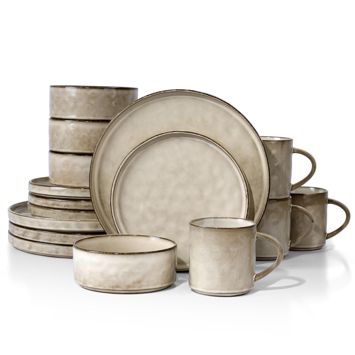 HaWare Dinnerware Sets, 12-Piece Plates and Bowls Set, Stoneware Dish Set for 4, Ceramic Dinnerware for Home Restaurant, Chip and Scratch Resistant, Microwave and Dishwasher Safe, Speckled White