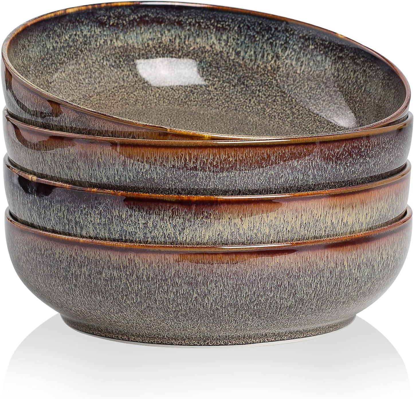 30oz Ceramic bowls set of 4-8" serving bowls for Kitchen,Pasta,Salad-Dishwasher & Microwave Safe Perfect for Housewarming, Thanksgiving, Christmas