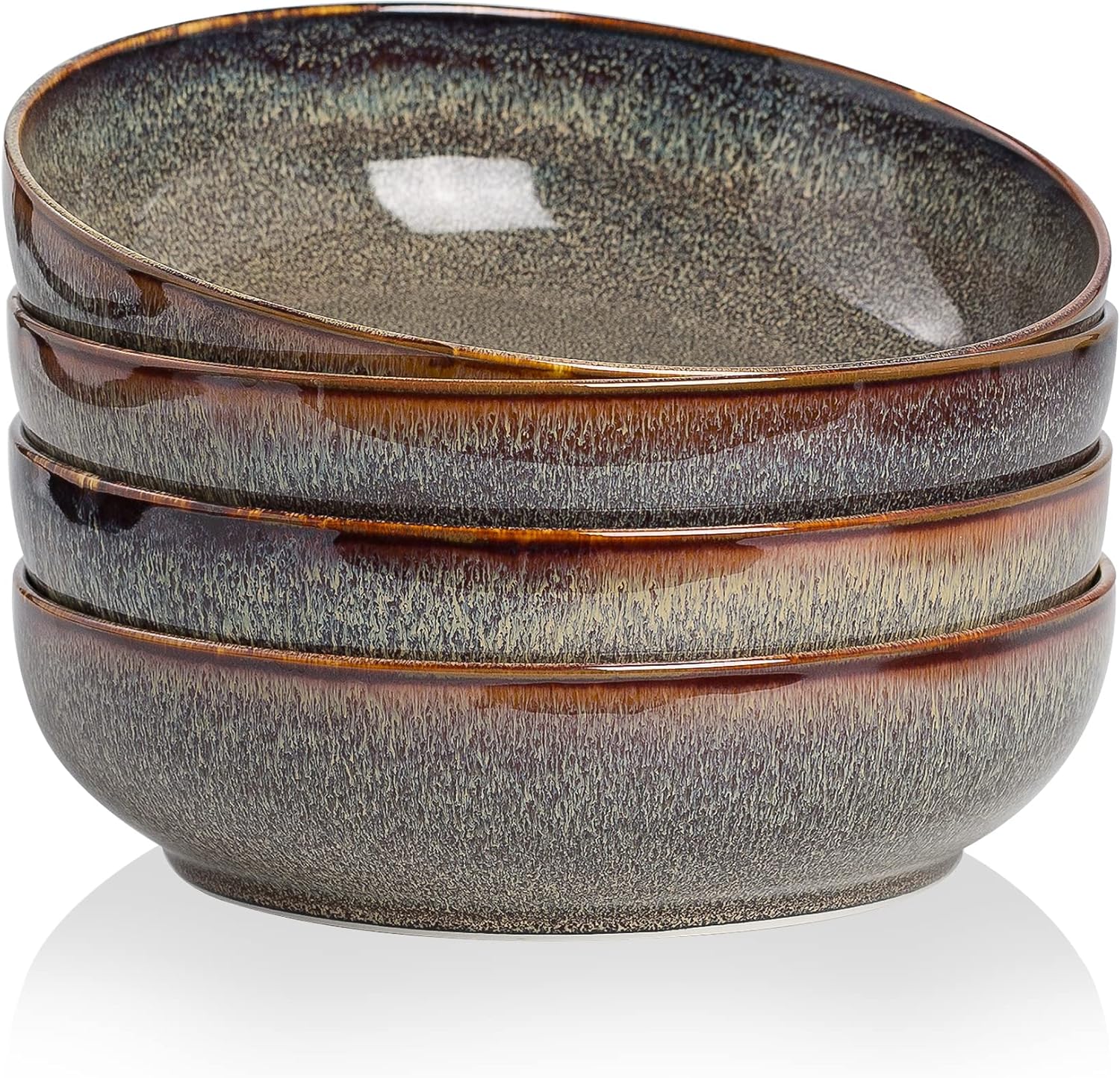 30oz Ceramic bowls set of 4-8" serving bowls for Kitchen,Pasta,Salad-Dishwasher & Microwave Safe Perfect for Housewarming, Thanksgiving, Christmas