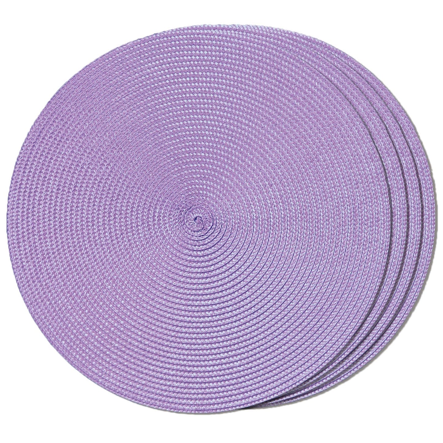 FunWheat Round Braided Placemats Set of 6 Table Mats for Dining Tables Woven Washable Non-Slip Place mats 15 in(Blue, 6pcs)