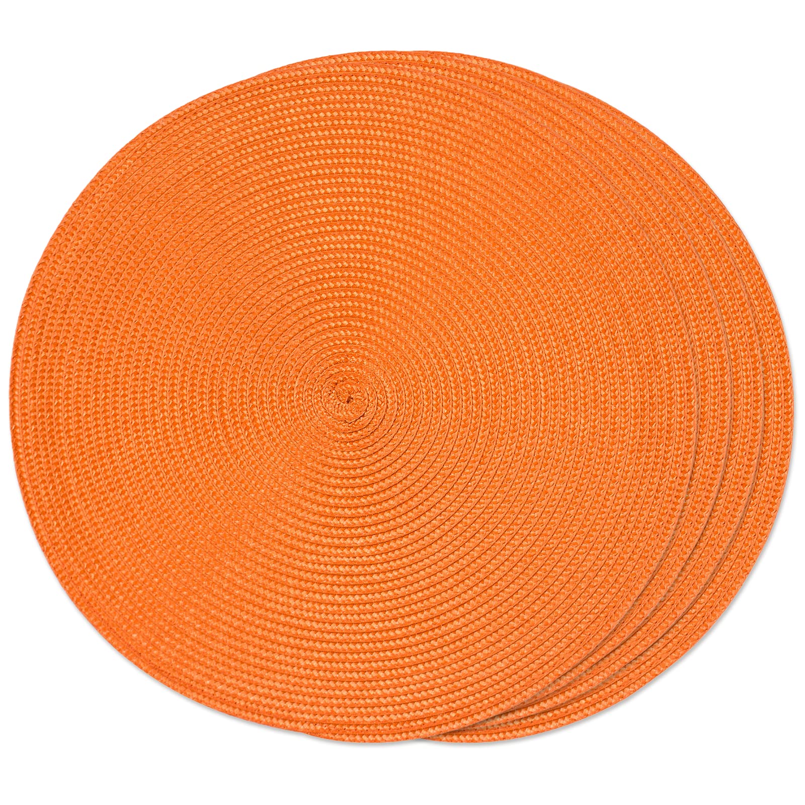FunWheat Round Braided Placemats Set of 6 Table Mats for Dining Tables Woven Washable Non-Slip Place mats 15 in(Blue, 6pcs)