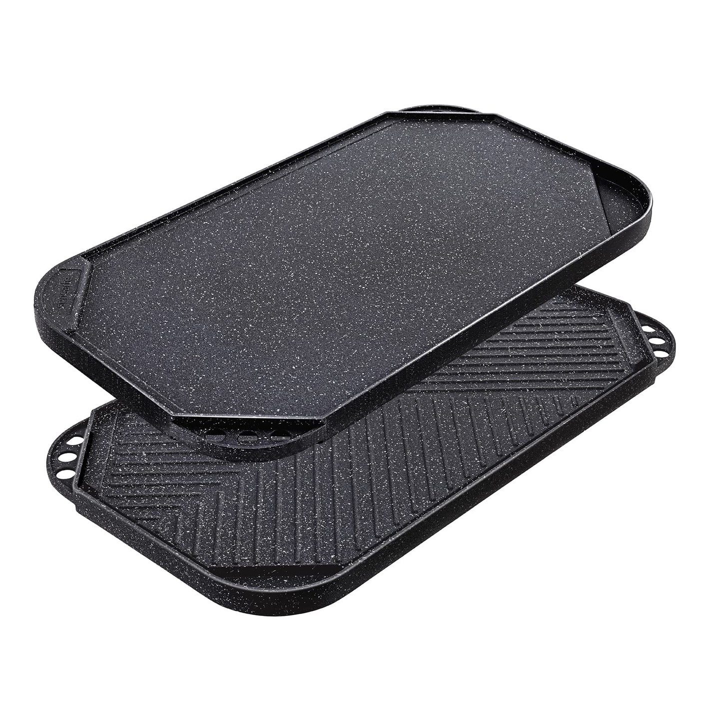 SENSARTE Nonstick Grill Pan for Stove Tops, Versatile Griddle with Pour Spouts, Square Big Cooking Surface, Durable Skillet Indoor & Outdoor Grilling. PFOA Free, 9.5 Inch