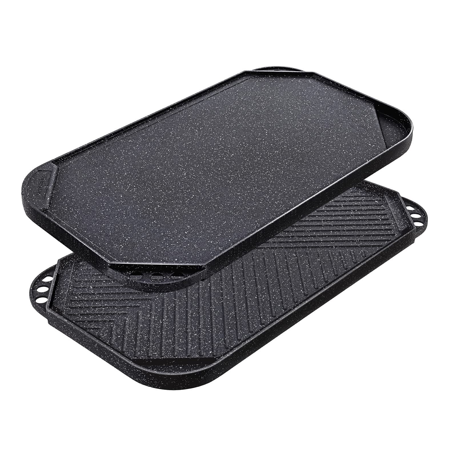 SENSARTE Nonstick Grill Pan for Stove Tops, Versatile Griddle with Pour Spouts, Square Big Cooking Surface, Durable Skillet Indoor & Outdoor Grilling. PFOA Free, 9.5 Inch