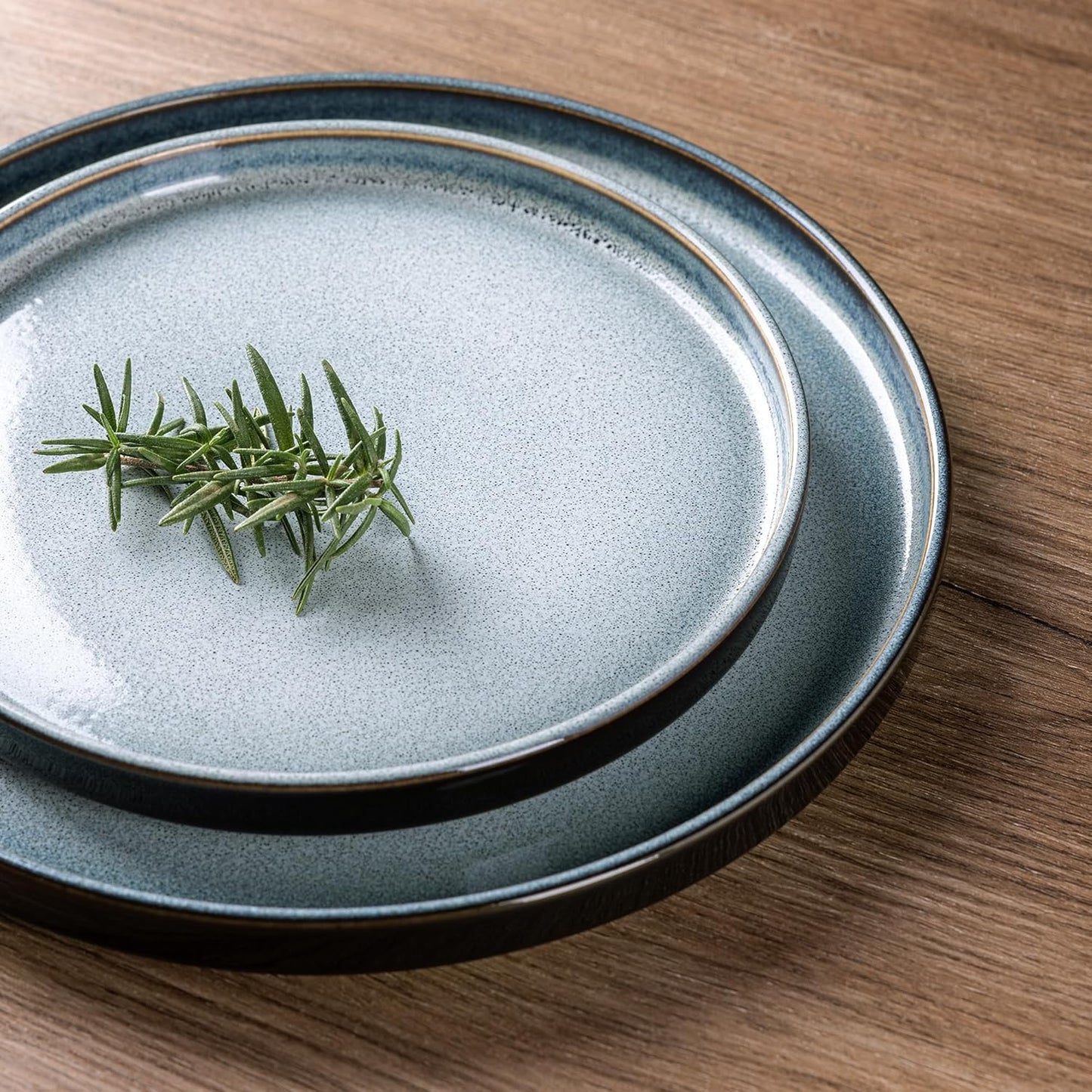LERATIO Ceramic Dinnerware Sets for 4,Round Reactive Glaze Ceramic Plates and Bowls Set,Highly Chip and Crack Resistant | Dishwasher & Microwave Safe Dishes Set,Service for 4 (12pc)-Gray White