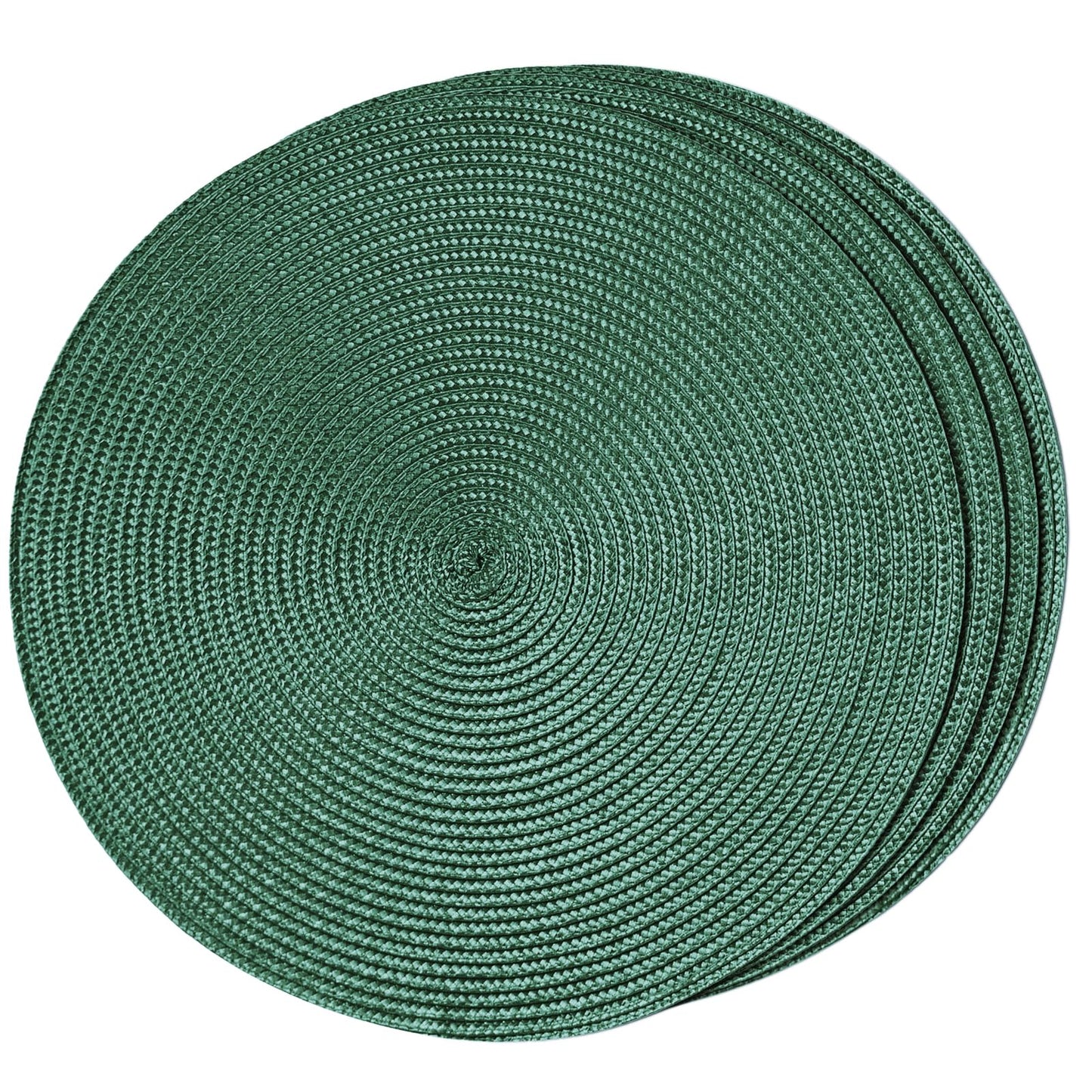 FunWheat Round Braided Placemats Set of 6 Table Mats for Dining Tables Woven Washable Non-Slip Place mats 15 in(Blue, 6pcs)