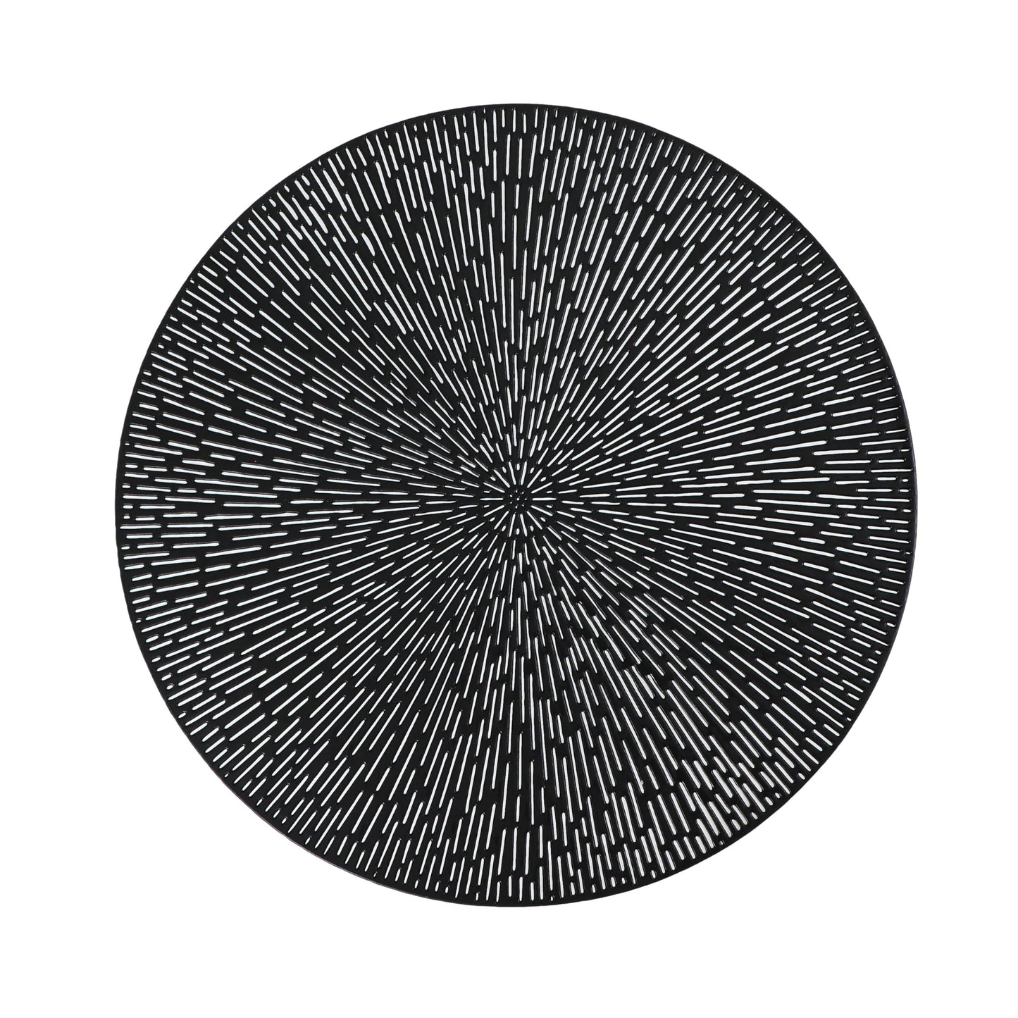 Round Placemats Gold Metallic Set of 6 Vinyl Hollow Placemats 15 Inch, Washable Easy Clean Wipeable Non Slip Stain Heat Resistant Dining Table Place Mats for Wedding Party Decoration by Snowkingdom