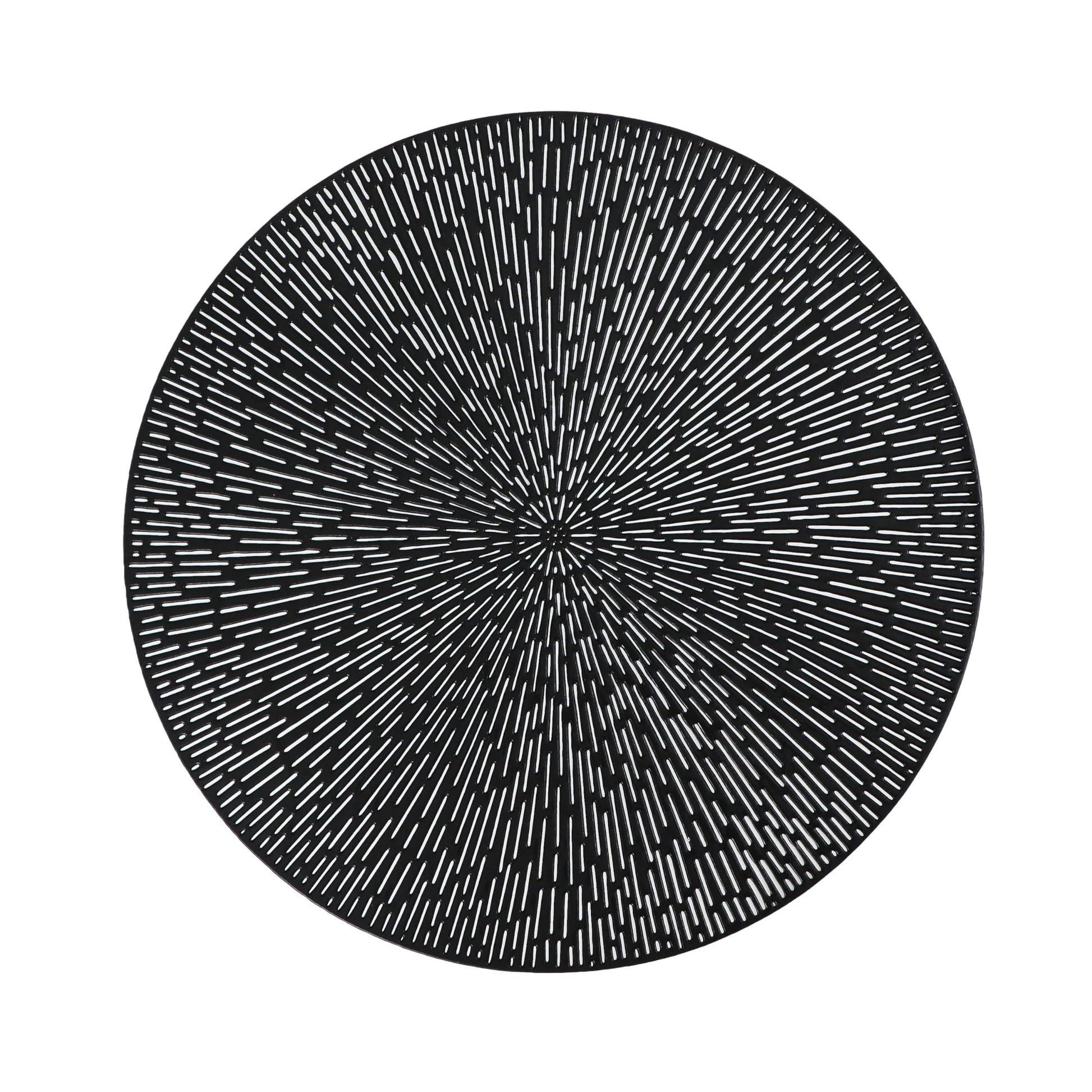 Round Placemats Gold Metallic Set of 6 Vinyl Hollow Placemats 15 Inch, Washable Easy Clean Wipeable Non Slip Stain Heat Resistant Dining Table Place Mats for Wedding Party Decoration by Snowkingdom